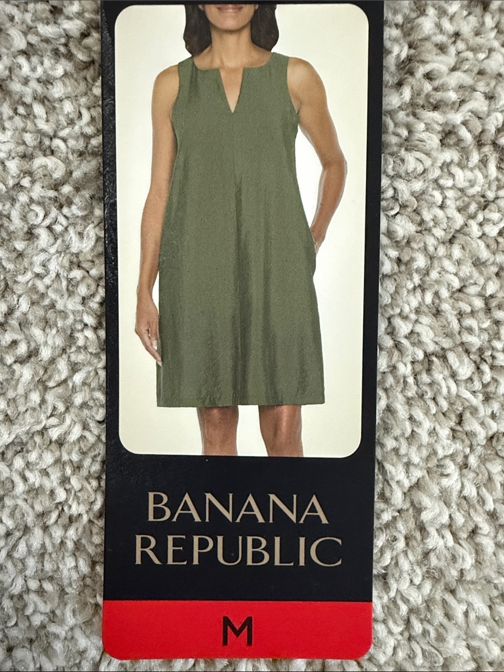 Banana Republic Olive Green Sleeveless Notch-Neck Shift Dress - Picture 4 of 6